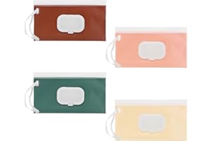 HJZHII 4 sztuki torebek na chusteczki nawilżane dla niemowląt, opakowanie na chusteczki nawilżane dla niemowląt, wielokrotnego użytku, pojemnik na worek do ponownego napełniania, do podróży, na