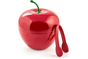 Home Cubo de hielo Cherry de polipropileno, color rojo, con pinzas, 15 cm