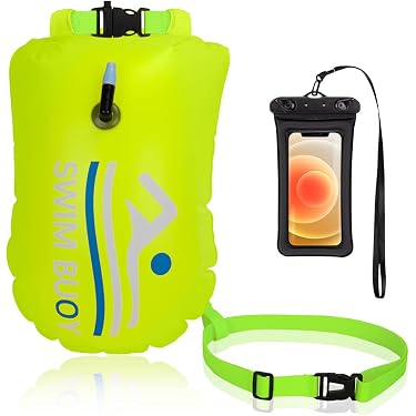 Supvox Pullboje – Aufblasbare Schwimmboje Für Erwachsene, Ultraleicht, Mit Verstellbarem Hüftgurt, Sichtbares Neon-Design, Wasserdicht