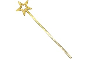 MACIUN Baguette magique en forme d'étoile, princesses, baguette de fée avec étoile brillante à cinq branches pour filles, Noël, Halloween, fête d'anniversaire