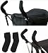 1pair Neoprene Baby Stroller Grip Cover Carriages Handle Elasticity Protector Cover Black
