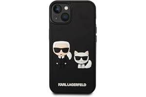 CG MOBILE Karl Lagerfeld KLHCP14M3DRKCK - Carcasa rígida para iPhone 14 Plus de 6,7", diseño de Karl & Choupette Ikonik 3D, Color Negro