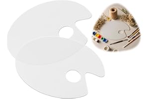 ECEOTHSY 2 Piezas de Paleta de Pintura Ovalada de Acrílico Transparente, 30×20 cm, Ideal para Pintura con Óleo, Acrílico y Manualidades Artesanales Artistas Transparente Paleta Pintura DIY