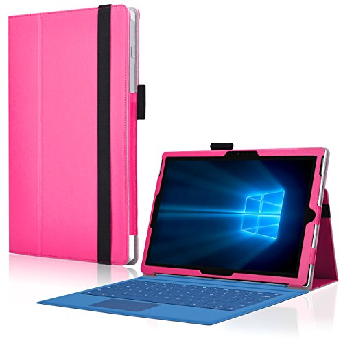 Microsoft Surface Pro 3 Cover Tasche mit praktischer Stand Funktion Case aus robustem Kunstleder kombiniert Schutz und Design für Ihr Microsoft Surface Pro 3 Hülle Case Pink von UC Express®