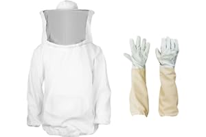 ZHYUAN Tuta Apicoltore,Protettivo Apicoltura Tuta, Tuta da Apicoltore,Apicoltura Cappotto,con guanti protettivi,garantire la sicurezza degli apicoltori,prevenzione professionale delle punture di api, unisex