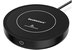 DOUBLECARE Calentador de Tazas de Café, 36 vatios Calentador Bebidas con Tres ajustes de Temperatura (Up To 176°F/80℃), Placa Calentadora de Tazas para Té/Agua/Leche, Incluye Taza