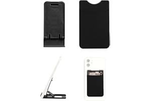 BEIIEB 1 Packung schwarzer Handykartenhalter, Handykartenhalter, Kreditkartenhalter, Handykartenhalter und 1 Faltbarer Handyhalter in zufälliger Farbe