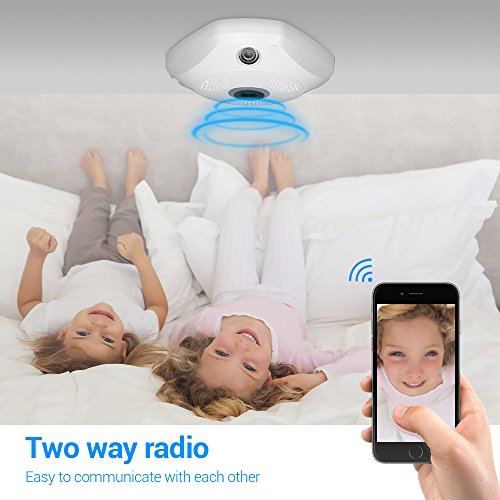 360 VR kamera,Masione 3.0M Panorama Wireless WIFI IP Kamera Audio Video WiFi HD Fish-eye Weitwinkel 10m IR Nachtsicht Bewegungserkennung CCTV Ãœberwachungs-Kameras System bis 128G GedÃ¤chtnis