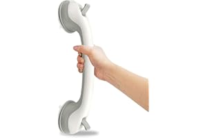 Newthinking Agarraderas de Baño con Ventosa, 15.8 INCH Asa de Seguridad para Baño con Ventosas para Mayores Barra de Agarre para Discapacitados Niños, 1 Pieza