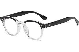 LHSDMOAT Occhiali a luce blu per uomo donna, occhiali tondi di Johnny depp con filtro a luce blu, occhiali per computer da gioco con blocco a luce blu