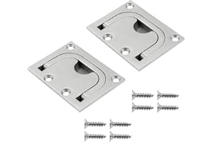 YDDM FDDZ 2 Pezzi Maniglia per Barche,Barca da Incasso Maniglia,Maniglia Tirante per Barche,con 8 Viti,Maniglie per Boccaporti di Sollevamento a Pavimento per Banchine,Yacht(d'Argento)