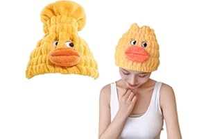 HAZMA 1 Pezzi Motivo Paperella Asciugamano Capelli Turbante, Asciugamano Microfibra Capelli Bambini, Morbido Turbante Asciugacapelli, Asciugamano Per Capelli Donna Ragazze Corti