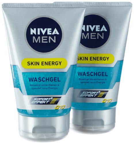 Nivea Men Skin Energy Waschgel Q10, 2er Pack (2 x 100 ml) - 2