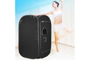 Willonin Sauna à vapeur, Tente de Spa Sauna,Sauna domestique pratique avec chaise pliante, 1000W, 2L steamer, 80 * 80 * 135cm (Noir)