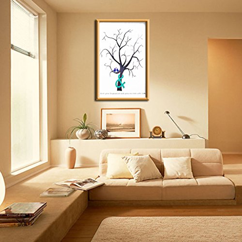 Fingerabdruck Hochzeitsbaum Gästebuch Weddingtree Leinwand Hochzeit Deko – Baum der Liebe, 60X75CM - 2