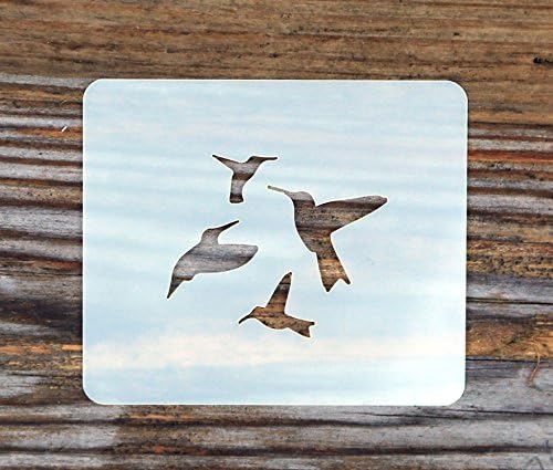 Hummingbirds Crafting Card Making Face Painting Stencil 7cm x 6cm 190micron Washable Reusable Mylar
