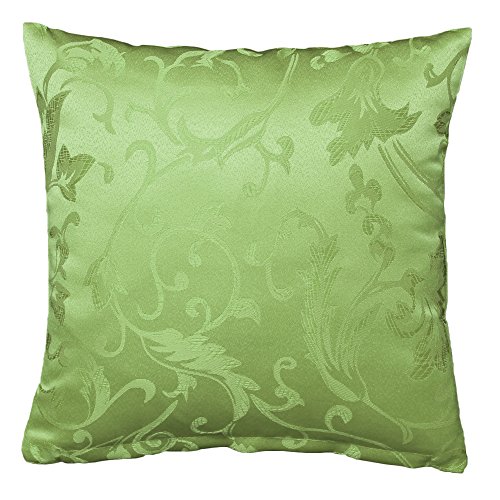 Jacquard Kissenhülle in Ranken-Design 40×40 50×50 40×60 cm mit FARBWAHL (ca. 40 x 40 cm Grün) - 2