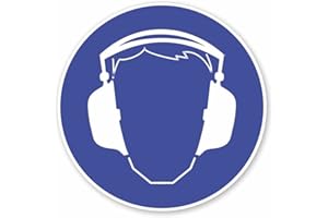 ISECUR Enchère autocollant de protection auditive utiliser I Hin _ 174 I 20 cm Ø I Remarque sécurité caractères de l'Enchère caractères hörschutz Porter oreilles Protéger Grand modèle Bleu