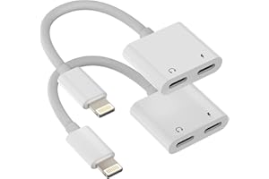 ZOYUZAN Adattatore Lightning Jack Cuffie (2 Pack)2in1 Rapida Ricarica Cavo Aux Auricolari Cuffiette Accessori per Apple iPhone 14 13 12 11 Pro Max 7 8 Plus X SE XS XR per iPad Air Sdoppiatore Headphones Porta
