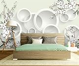 Moderne Boutique Elegante Frische Blumen 3D Hintergrund Wandbild, 300Cmx210Cm