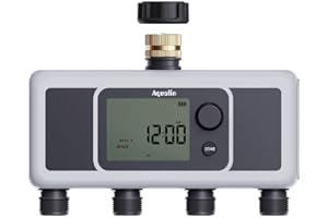 ‎AQUALIN Aqualin 4-Auslass-Wasser-Timer, automatischer Bewässerungsschlauch-Sprinkler-Timer, 4-Zonen-programmierbare Gartenbewässerungssystem-Controller