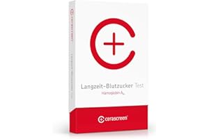 ‎CERASCREEN cerascreen® Langzeit-Blutzucker Test Kit – Langzeit-Blutzucker-Wert (HbA1C-Wert) schnell & einfach per Selbsttest von Zuhause bestimmen | Langzeit Blutzucker & Diabetest Online Test | Jetzt HbA1C Wert messen & präventiv auf Diabetes testen