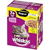 Whiskas Katzenfutter Nassfutter Beutel 7 plus Jahre Senior Geflügelauswahl in Gelee, 1020 g