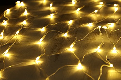 160er LED Lichternetz 2m x 1m Lichterkette Warmweiß Deko Leuchte Innen und Außen für Garten Weihnachten Hochzeit mit Stecker Gresonic - 2