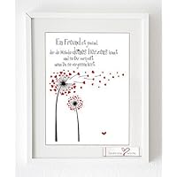 Kunstdruck mit roten Herzen 