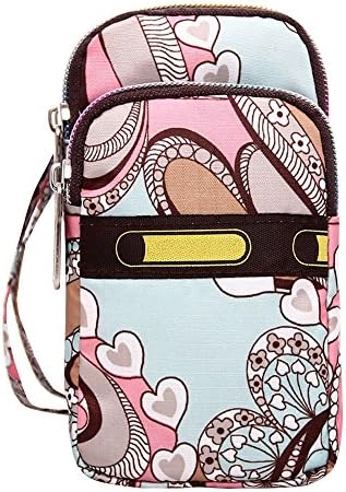 Wocharm Womens Colourful Mini Cell Phone Purse Wristlet Nylon Crossbody Handbags (Phoenix Tail)