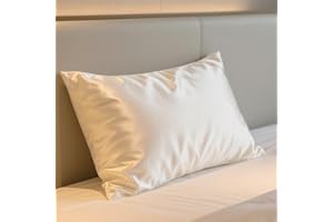 ‎RAVMIX SeidenKissenbezug 40x80, Ravmix Kissenbezüge aus Seide, für Haar und Haut, mit verstecktem Reißverschluss, beide Seiten Seide, Maulbeerseide Kopfkissenbezug 40x80, 1 Stück, Elfenbein