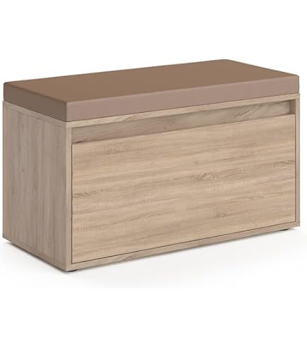 Panca Imbottita HOMCOM Con Storage 33L - In PU Crema Con Gambe In Legno, 60x38x40 Cm - Foto 11
