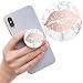 Produktbild sanshun Ausziehbarer Sockel für Handy Halter und Griff für Smartphones und Tablets - Weiß Marmor Rose Gold Lips