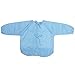 KINGSO Baby Long Sleeve Apron Overall Food Catcher Bib Waterproof,blue