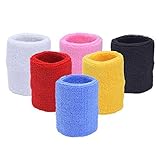 Mudder 6 Pieces Colorful Sports Wristband Basketball Football Wrist Sweatband Wrist Bands