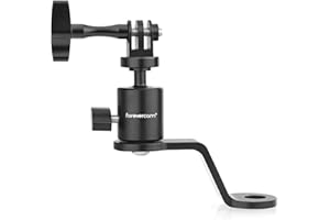 Forevercam Support de rétroviseur de Moto en Aluminium Rotation à 360 ° Pince de Support en métal Compatible pour Gopro Max Hero 12/11/10/9/8, YI, AKASO, SJCAM, DJI Osmo et Plus de caméras d'action