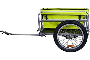 Bike Original – Remolque de bicicleta de playa – Aluminio plegable – Ruedas todoterreno de 20 pulgadas – Bolsa extraíble de gran capacidad – Carga máxima 60 kg – Fijación sobre eje rueda – Reflectores