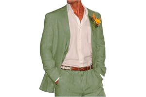 Botong 2 pièces en lin pour hommes, costume de bal à revers pointu, tenue décontractée, pour marié, smokings, été, plage, tenue décontractée