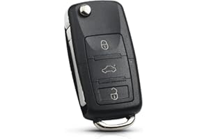 Kesiku Schlüsselgehäuse für Vw T4 T5 Tiguan Polo Skoda Octavia Golf Jetta Seat Ibiza Leon Bora Beattle Sharan Passat Touareg Touran Fernbedienung, Schlüssel Vw Tiguan, 3 Tasten Autoschlüssel - 1 Stück