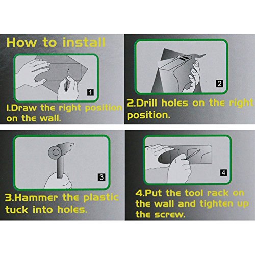 LIVEHITOP Gerätehalter Wandhalterung für Besen, Mopp und Gartenwerkzeuge Speicher Wandhalterung Besenhalter Tidy Organiser Wand Rack - 3