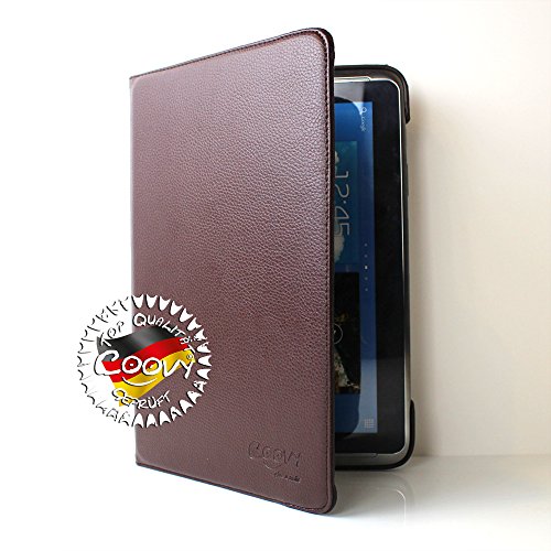 COOVY® 360° ROTATION COVER FÜR SAMSUNG GALAXY NOTE 10.1 GT-N8000 GT-N8010 GT-N8020 SMART HÜLLE TASCHE ETUI CASE SCHUTZ STÄNDER Farbe braun - 7