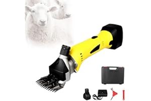 BrightFootBook 500W Tosapecore Elettrico Professionale, Due Batterie, Ricaricabili, Wireless, per La Rasatura della Lana da Pelliccia in Pecore, Capre, Bovini, Animali da Allevamento,13straightteeth