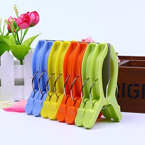 Ilyever 16 Pack Fashion Farbe Strandtuch Clips für Strand Stuhl oder Pool Liegen auf Ihrem cruise-jumbo size-keep deinem Handtuch von Blowing Away, Kleidung Linien - 6