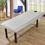 SUPEWOLD Massage Cure Bed Cover Table Sheets with Face Breath Hole,Polyester Elastic All-round Wrap Healty Beauty Salon Spa Sheet, Cosmetic Bed Sheet Cover Couch Cover Bed Table Cover (70x190cm,Gray)