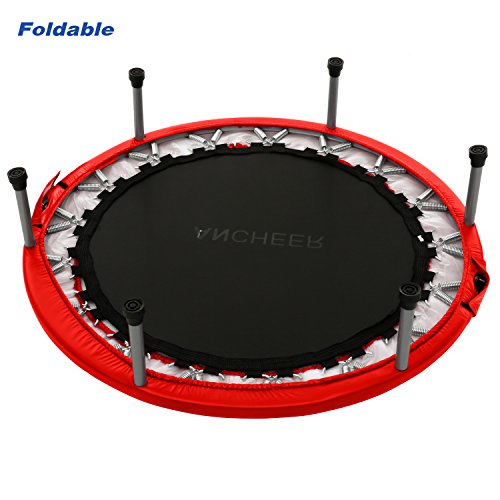 Ancheer Trampolin,Indoortrampolin,Gartentrampolin,Belastbarkeit ca. 100 kg, 6-8 stabile Füße + Sicherheitspolster rundherum,viertel gefaltet,hälfte gefaltet ,nicht gefaltet,Durchmesser Ø ca. 91-137cm - 5