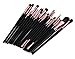 LyDia® 20pcs Rose-Gold/Black Foundation/Contour/Concealer/Eyebrow/Eyeshadow/Mascara/Blending Makeup Brush Set