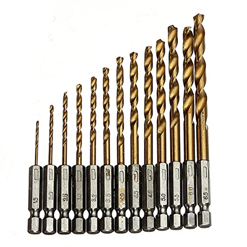 Familymall(TM) HSS Metall Bohrer Spiralbohrer Satz Set Bohrersatz Holzbohrer Titan 1.5-6.5mm