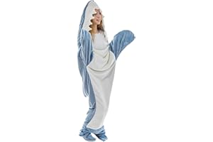 BIUDUI Shark Schwanz Decke Blanket Decke Mit Ärmeln Hai Ärmeldecke Kuscheldecken Weich Warme Polarfleece Shark Decke Haifischschwanz Tragbare Hai-Decke Hai Schlafsack Für Kinder Erwachsene