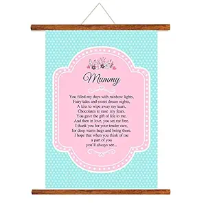 Yaya Cafe Mothers Day Greeting Cards Cute Mummy Scroll Card for Mom Wall Hanging Decor | Mom Birthday Gifts - 15x20 inches