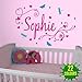 Girl's Swirly Personalised Name - Wall Decal Art Sticker playroom bedroom nursery (Medium)
